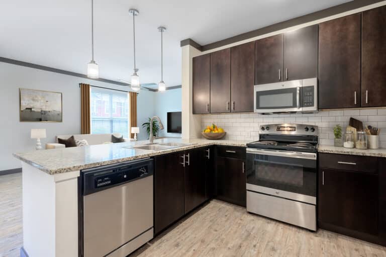 Sawyer East End Apartments modern kitchens fit for a chef.