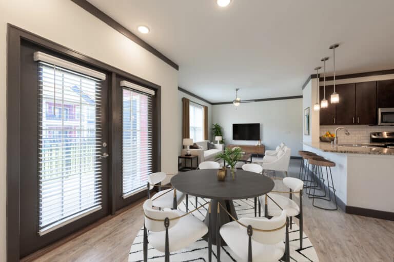 Dining rooms at Sawyer East End Apartments in Louisville.