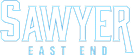 Sawyer East End White Outline Logo